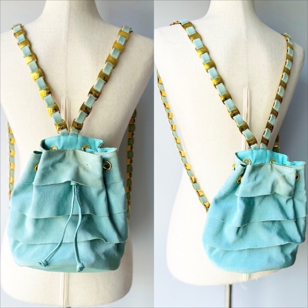 Rare Mint Salvatore Ferragamo Small Backpack / Gold Accents